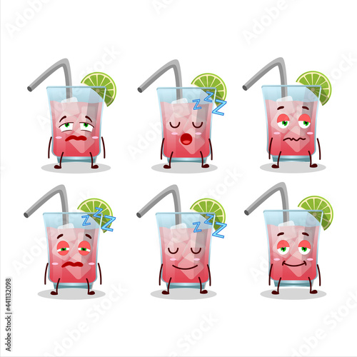 Cartoon character of hawaiian sea breeze with sleepy expression