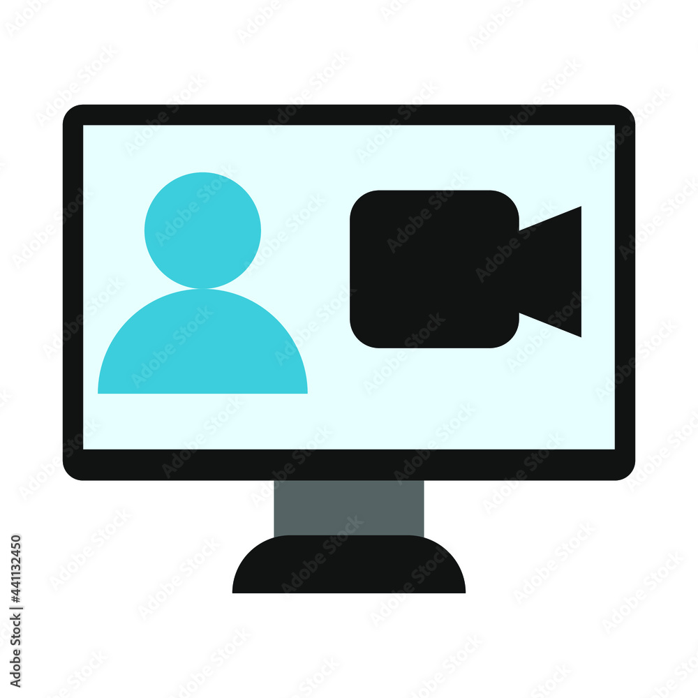 online meeting icon illustration vector graphic online meeting icon illustration vector graphic