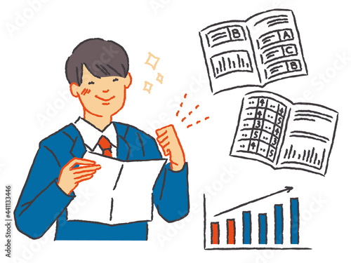 成績表の結果が良かった男子学生