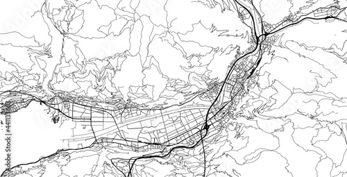 Urban vector city map of Bellinzona, Switzerland, Europe