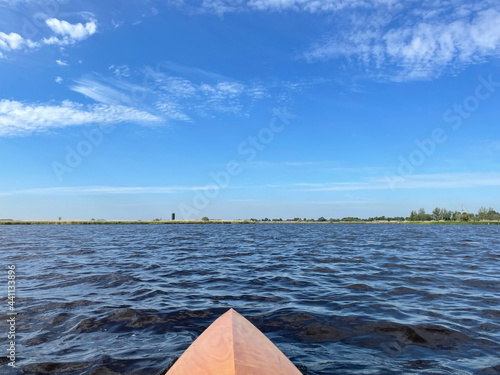 Canoeing on a lake in Friesland