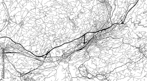 Urban vector city map of St Gallen, Switzerland, Europe