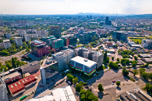 City of Zagreb Radnicka business district aerial view photo