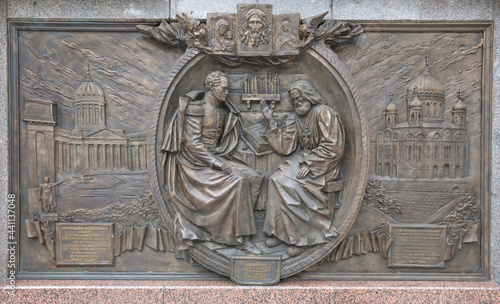 Bas-reliefs at the monument to Alexander 1 in the Alexander Garden photo