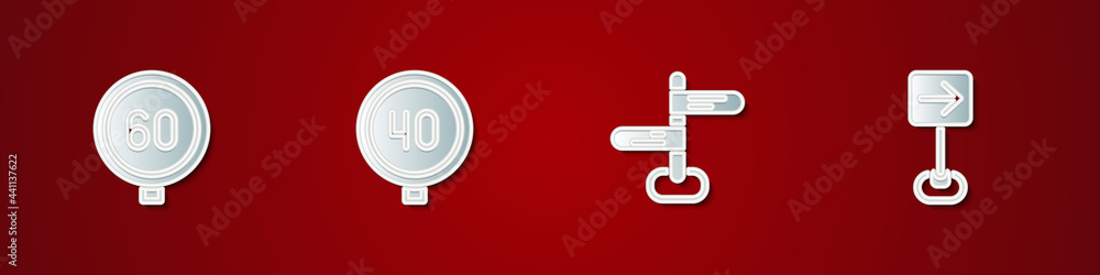 Set Speed limit traffic, , Road sign and Traffic turn right icon. Vector Set Speed limit traffic, , Road sign and Traffic turn right icon. Vector