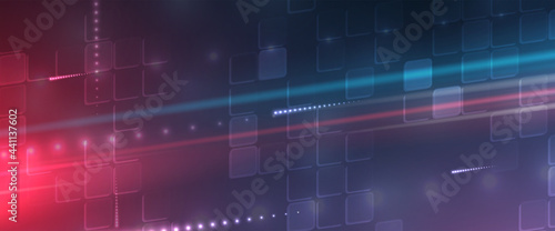Quantum processing. Deep learning artificial intelligence. Future new technology  for business or science presentation