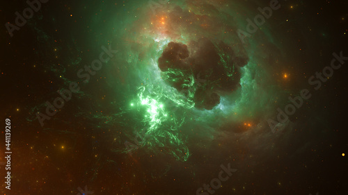 3d effect - abstract space scene