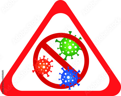 Coronavirus Icon. No Infection and Stop Coronavirus Concepts. Dangerous Coronavirus Cell in China, Wuhan. Isolated Vector Icon