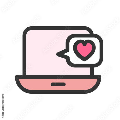 Love filled outline icon