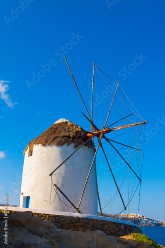 Broken but beautifull windmill in Mykonos island cyclades Greece