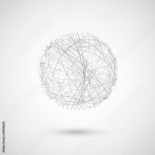 Circle with connected lines. Graphic design for structure innovation matrix. Vector Illustration