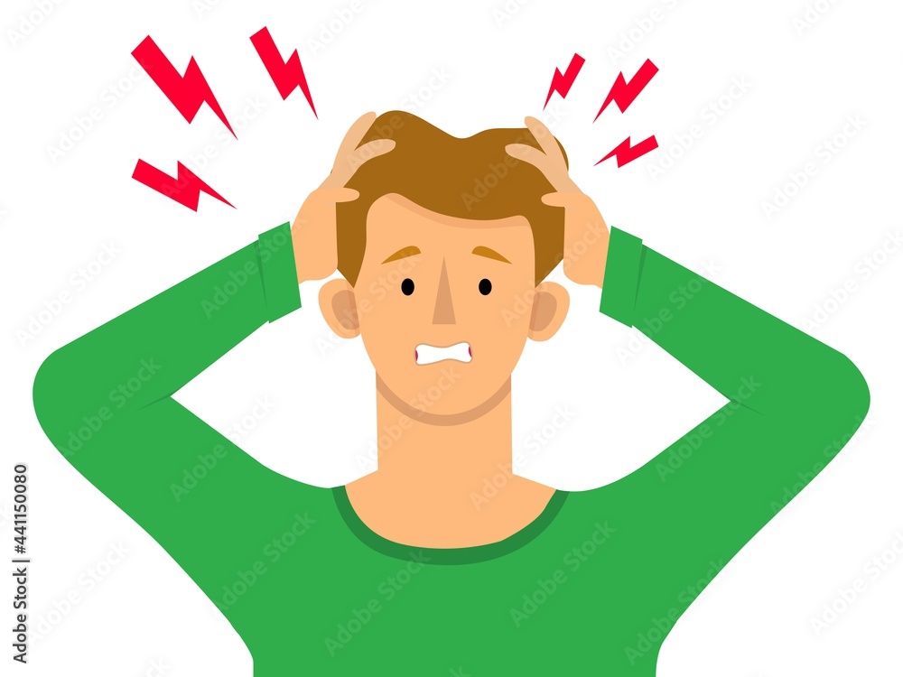 Anger. The evil man expresses his negative emotions. Vector flat illustration Anger. The evil man expresses his negative emotions. Vector flat illustration
