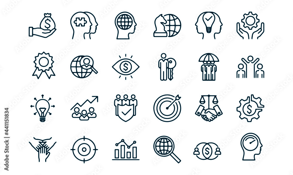 Corporate Development Line Icons vector design 