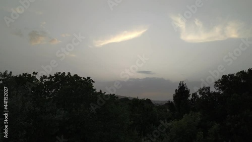 rays of sun in the clouds and sky full of heat.
sun rays in the clouds