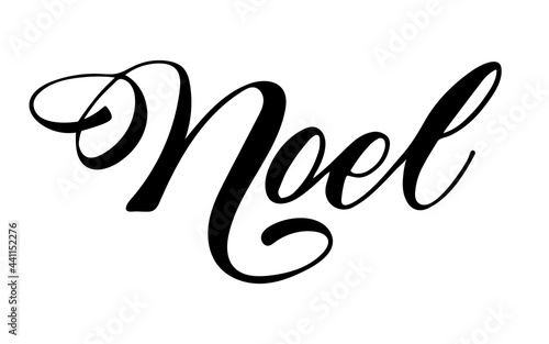 Noel, Christmas in French, isolated vector lettering illustration.