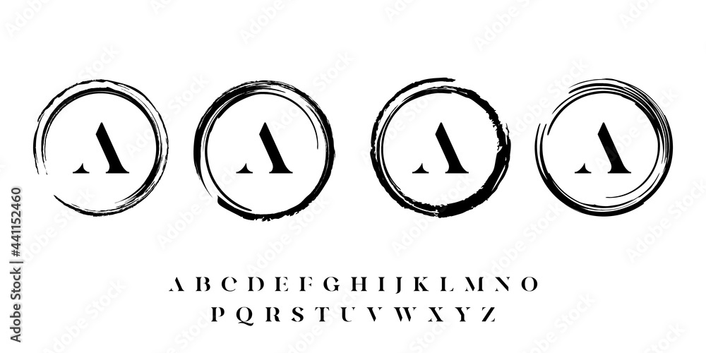 Luxury circle brush stroke logo design collection Stock Vector | Adobe ...