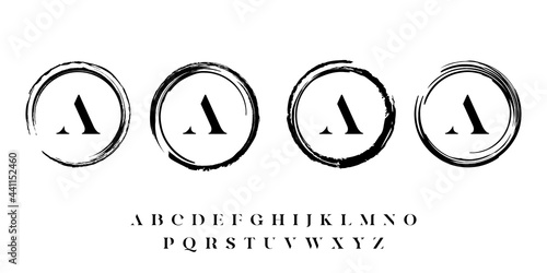 Luxury circle brush stroke logo design collection photo