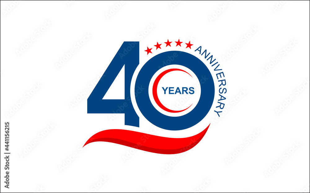 Illustration vector graphic of 40 years anniversary logo design template-05 Illustration vector graphic of 40 years anniversary logo design template-05
