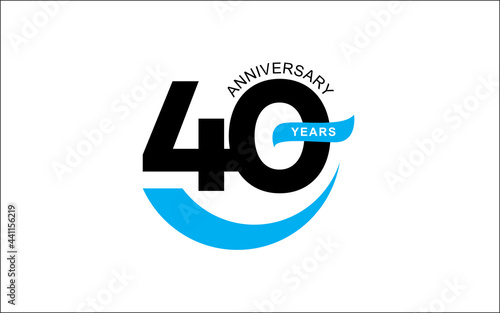 Illustration vector graphic of 40 years anniversary logo design template-05