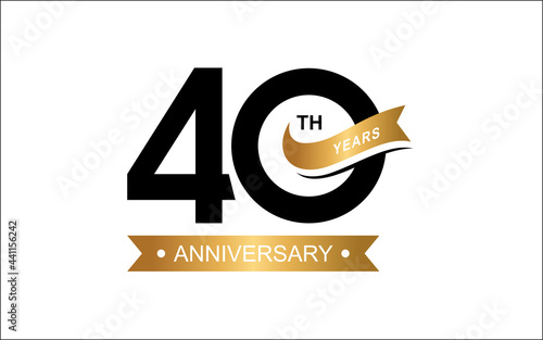 Illustration vector graphic of 40 years anniversary logo design template-05
