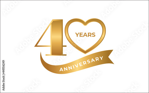 Illustration vector graphic of 40 years anniversary logo design template-05