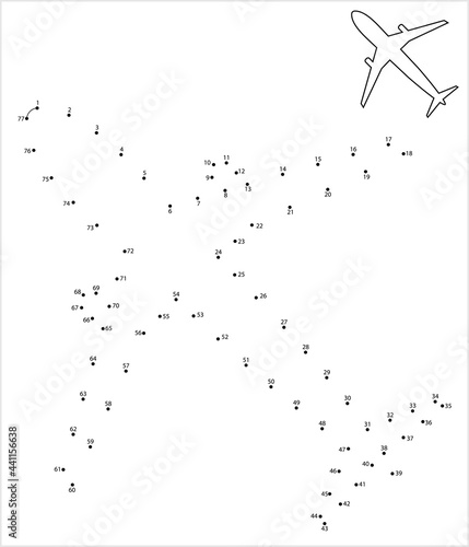 Airplane Icon Connect The Dots M_2106001