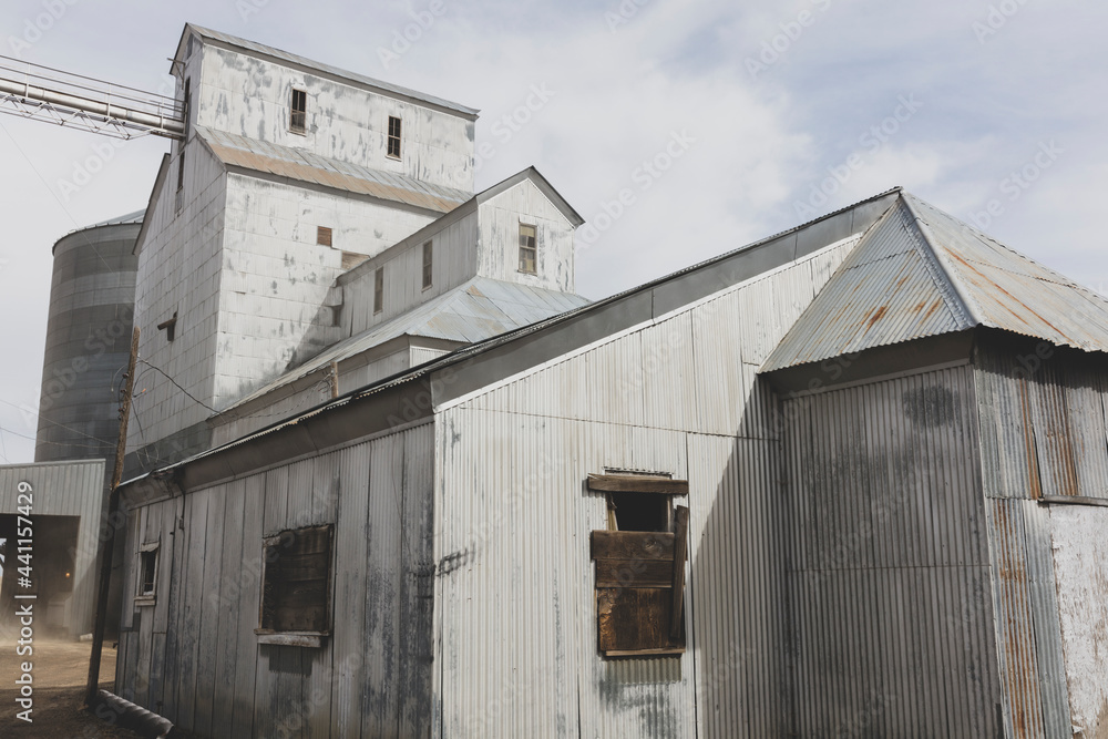 Grain silos, buildings in rural Washington Grain silos, buildings in rural Washington