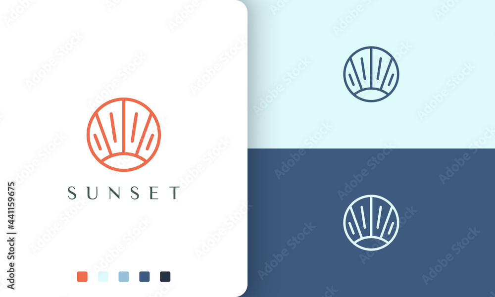 circle sun or energy logo in unique and modern style