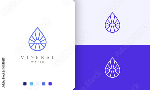 beach or water logo in simple mono line and modern style