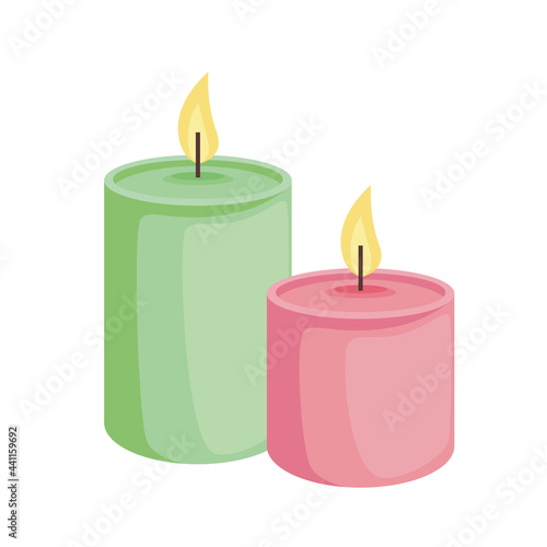 isolated candles of spa
