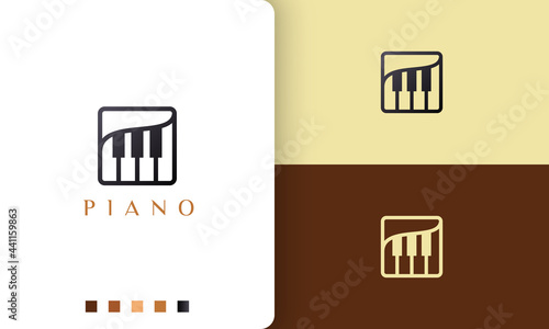 simple and modern piano logo or icon
