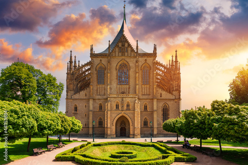 Fotografie View of Kutna Hora with Saint Barbara's Church that is a UNESCO world heritage site, Czech Republic