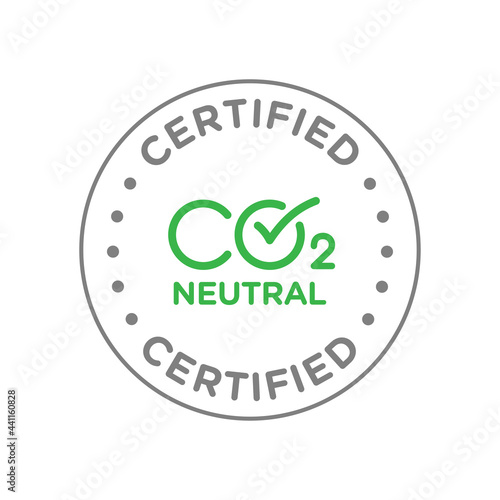CO2 carbon emissions vector concept icon badge