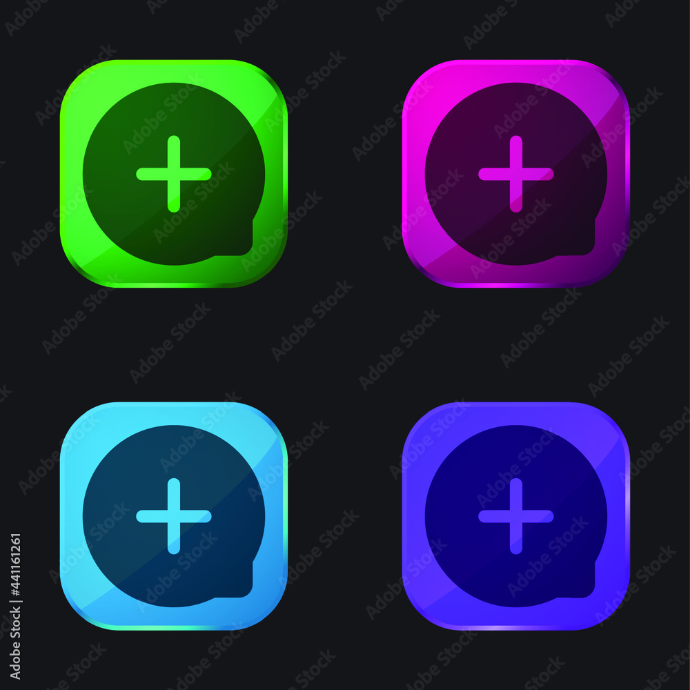 Add four color glass button icon Add four color glass button icon