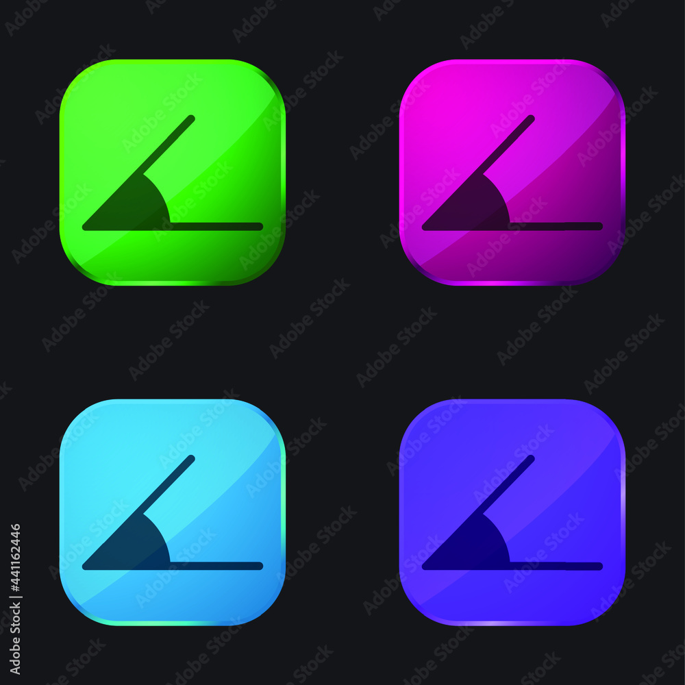 Angle four color glass button icon Angle four color glass button icon