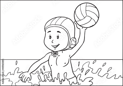 Sport Player, Water Polo Player, Vector Illustration