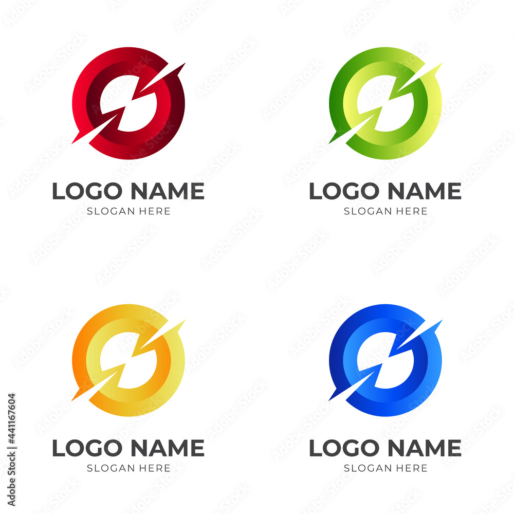 letter O logo template with 3d colorful style letter O logo template with 3d colorful style