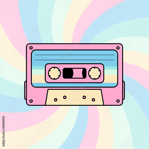 vector background with a cassette tape for banners, cards, flyers, social media wallpapers, etc.