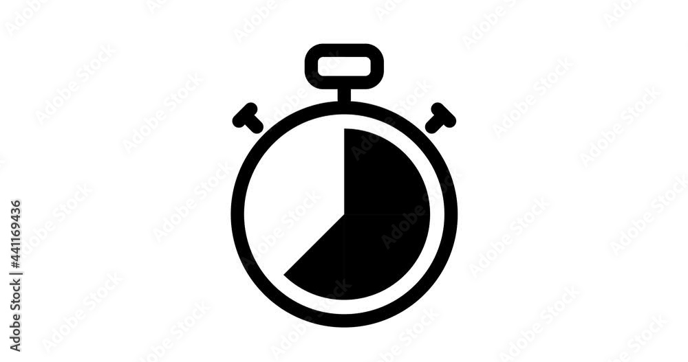 stopwatch icon time running animated video. chronometer start stop circle. countdown minute isolated animation stopwatch icon time running animated video. chronometer start stop circle. countdown minute isolated animation