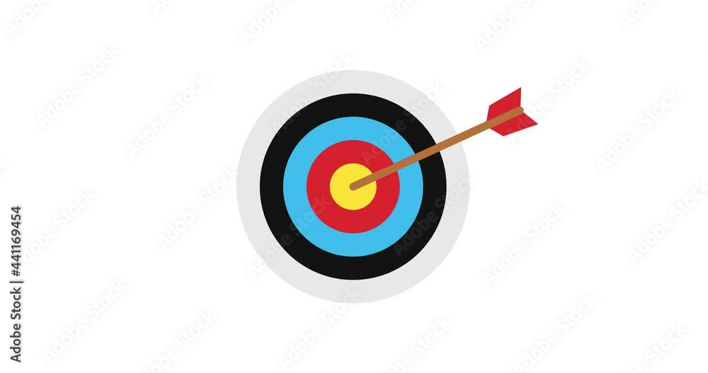 arrow hitting target bullseye video animation. success business concept. goal hit perfect aim achievement animated. arrow hitting target bullseye video animation. success business concept. goal hit perfect aim achievement animated.