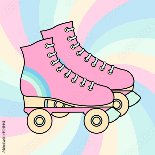 vector background with roller skates for banners, cards, flyers, social media wallpapers, etc.