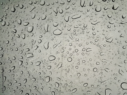 Natural water drops on glass. Background. Close up