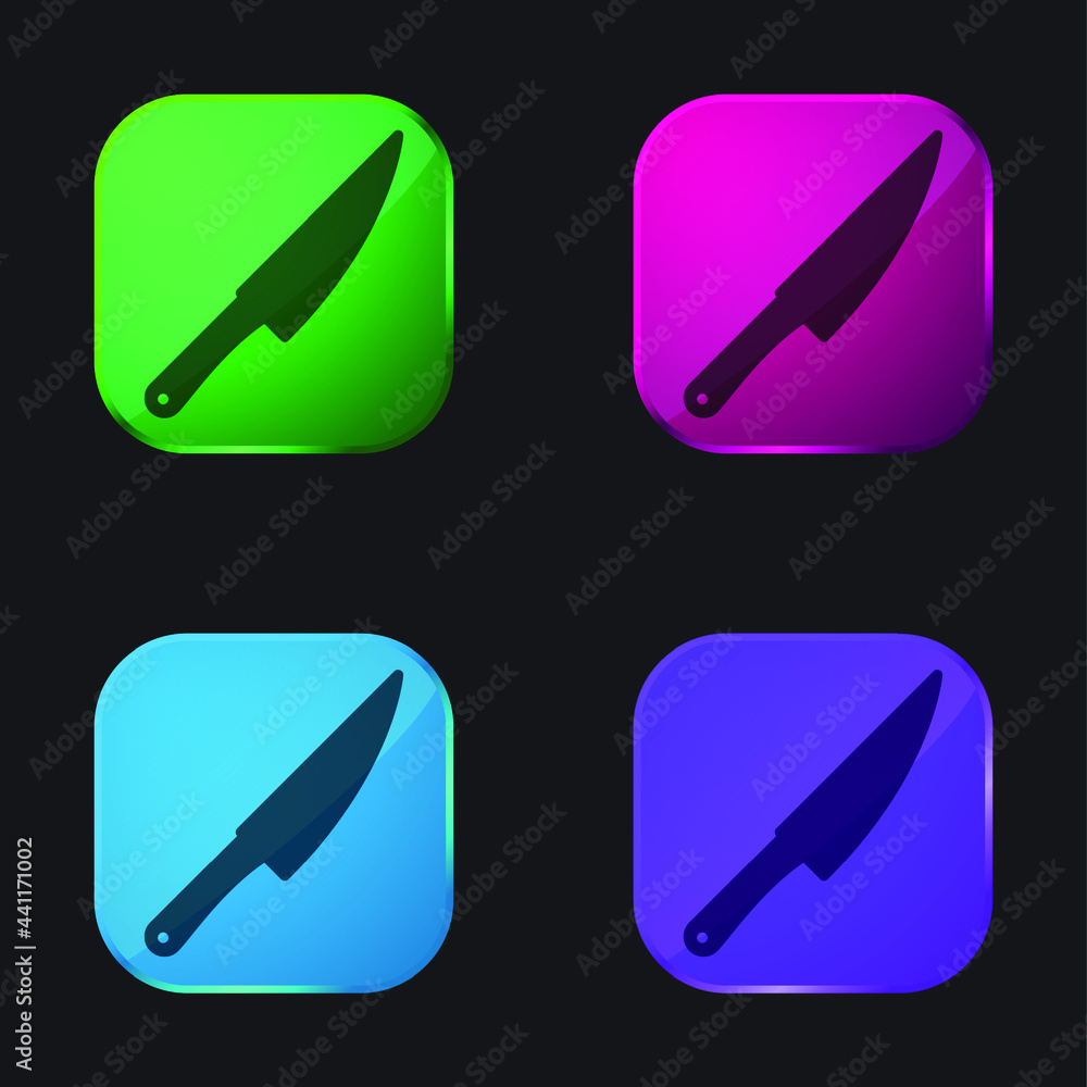 Big Knife four color glass button icon Big Knife four color glass button icon