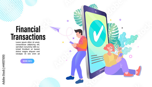 Online banking. mobile payment or money transfer. Concept of computer currency exchange service. Business people changes currency using website. character flat design style. Vector Illustration.