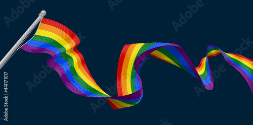 Rainbow Pride Peace Flag Woodcut Vintage Style