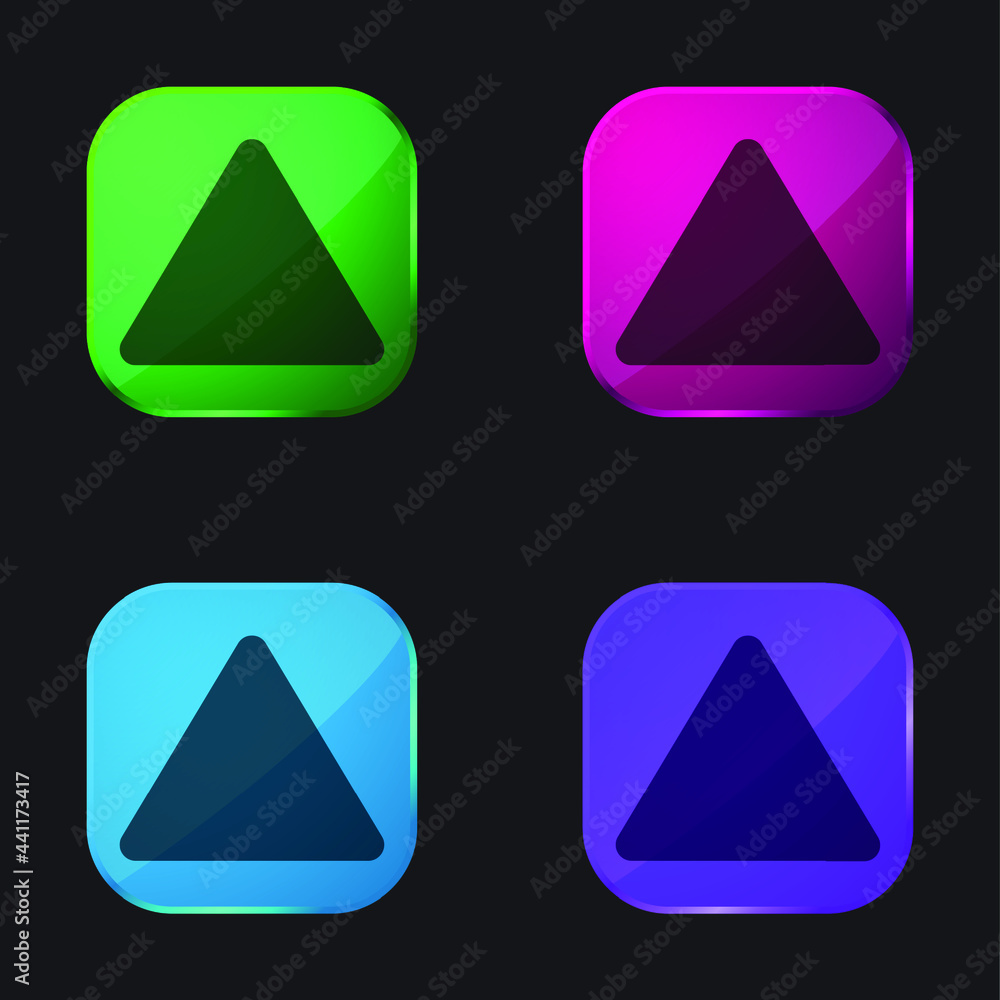 Bleach four color glass button icon Bleach four color glass button icon