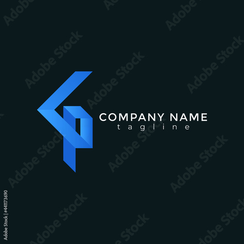 abstract gp letter logo design  for any company and business