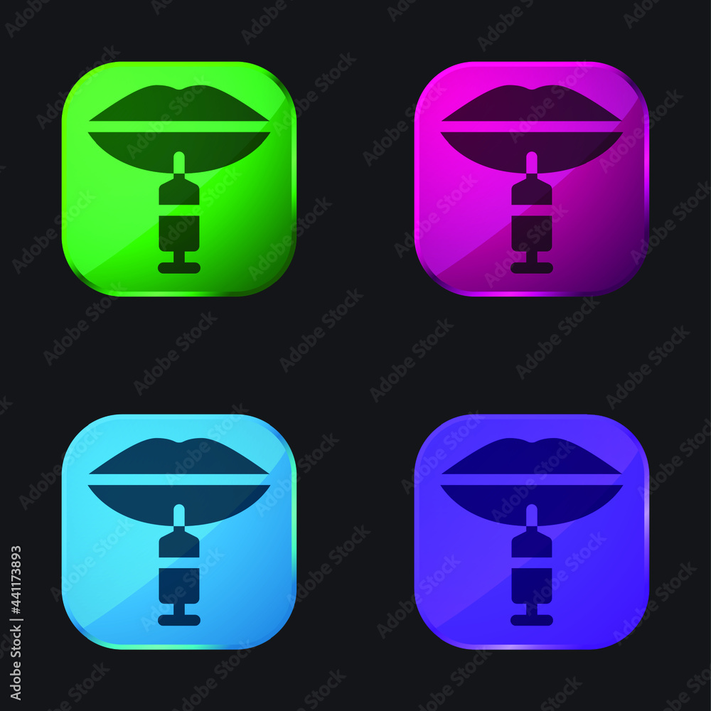 Botox four color glass button icon Botox four color glass button icon
