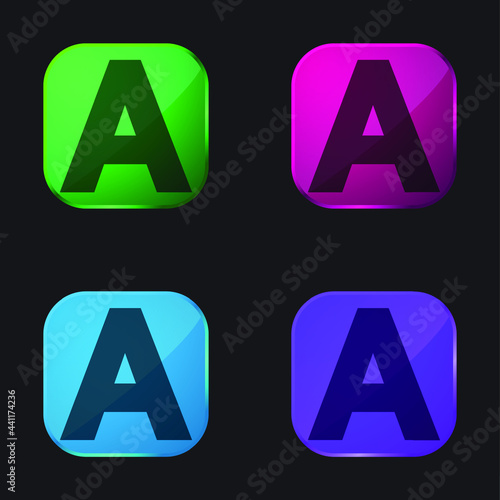 A four color glass button icon
