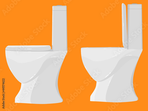 vector toilet as a single object with side view and there is an open toilet and a closed toilet, you can use it as an additional object in your project